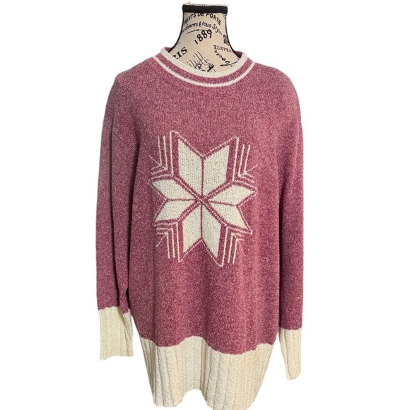 Vintage Snowflake Knit Tunic Length Sweater - Picture 8 of 9